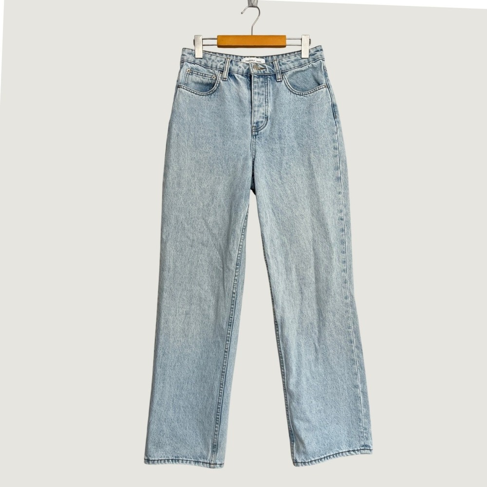 Assembly Label Womens High Waist Straight Leg Jeans Light Wash Blue Size 27